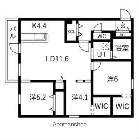 TS COURT ウエスト13読みティーエスコートウエスト1(3LDK/2階)の間取り写真