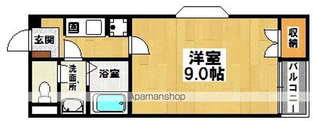 ロイヤルコート中之町(1K/4階)の間取り写真