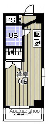 サウスヒルズ(1K/3階)の間取り写真