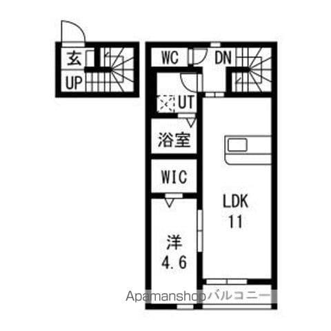 PIA蒲町Ⅱ(1LDK/2階)の間取り写真