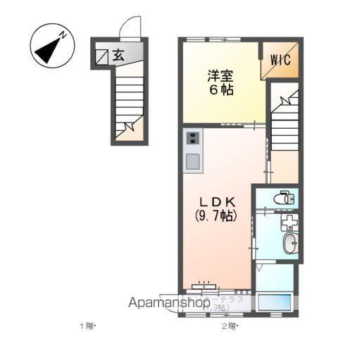 JIN2ND(1LDK/2階)の間取り写真