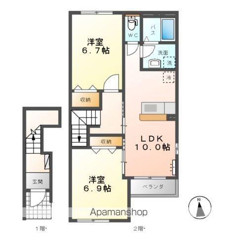 シエル ブルーム(2LDK/2階)の間取り写真