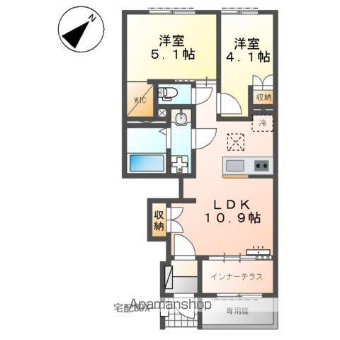 エクステンド・H(2LDK/1階)の間取り写真