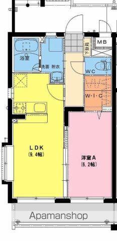 イースト COURT(1LDK/1階)の間取り写真
