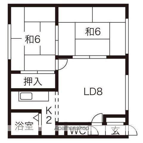 パレーシャルさつき(2LDK/2階)の間取り写真