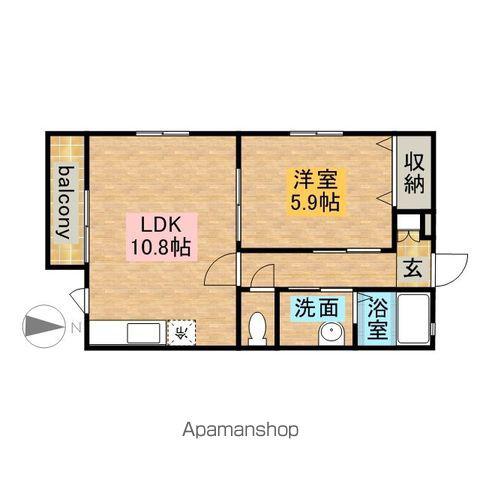 プロデオⅡ(1LDK/2階)の間取り写真