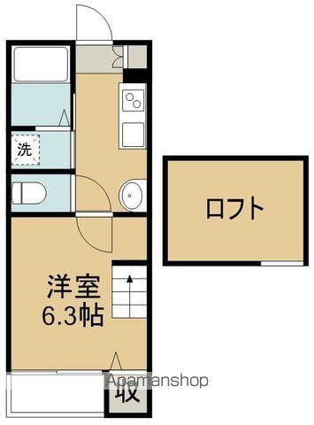 ラクラス連坊(1K/2階)の間取り写真