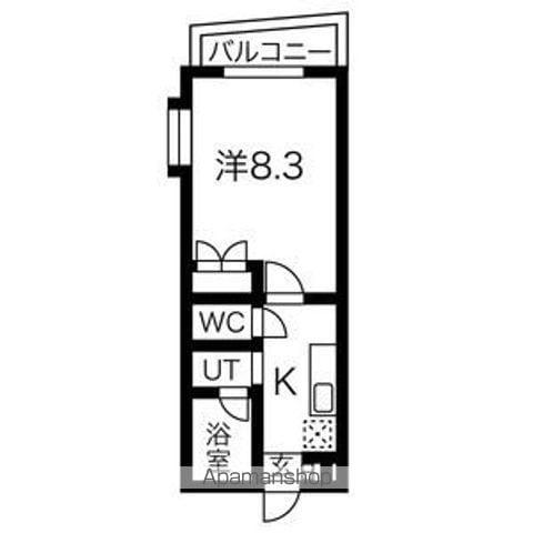 タウンライフ一社東(1K/2階)の間取り写真