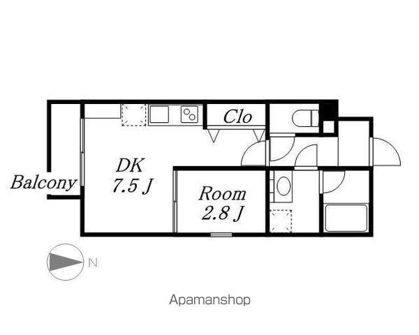 BRAVE亀島本陣(1DK/5階)の間取り写真