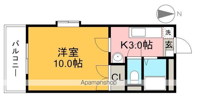 カートルセゾン(1K/1階)の間取り写真