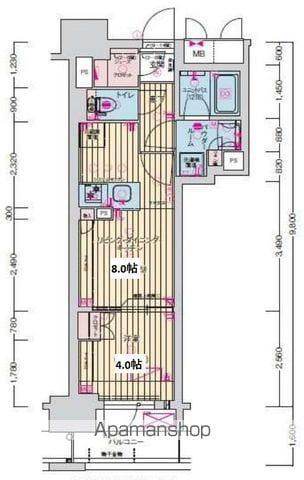 プレサンス名駅南ブリエ(1LDK/13階)の間取り写真