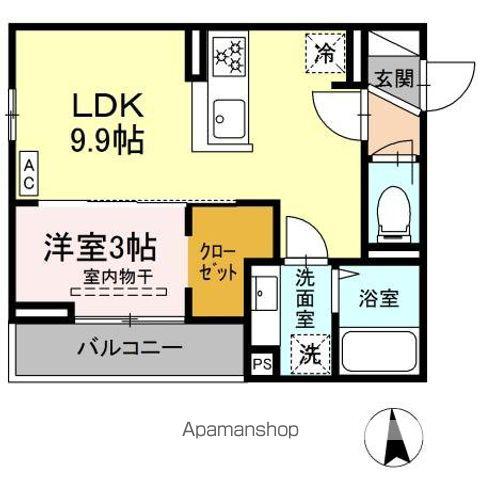 プランタン若里Ⅴ(1LDK/2階)の間取り写真