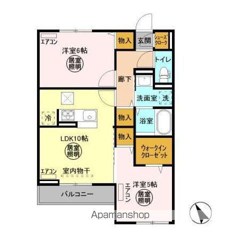 FLEURA(2LDK/1階)の間取り写真