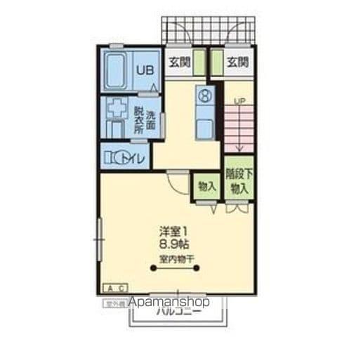 クラヴィア(1K/1階)の間取り写真