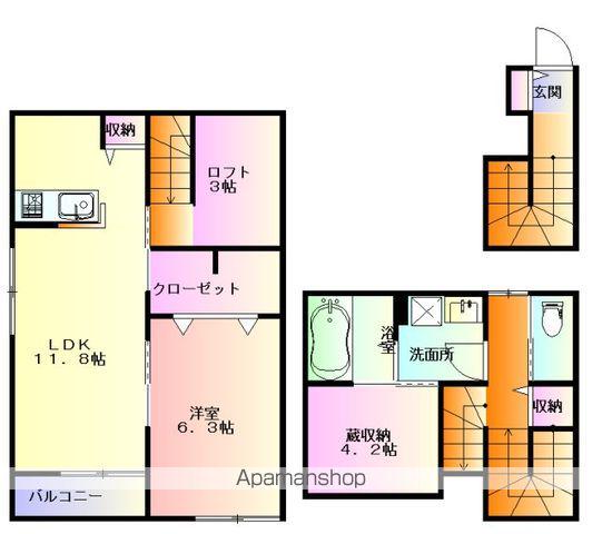 ベルリード中野B棟(1SLDK/2階)の間取り写真