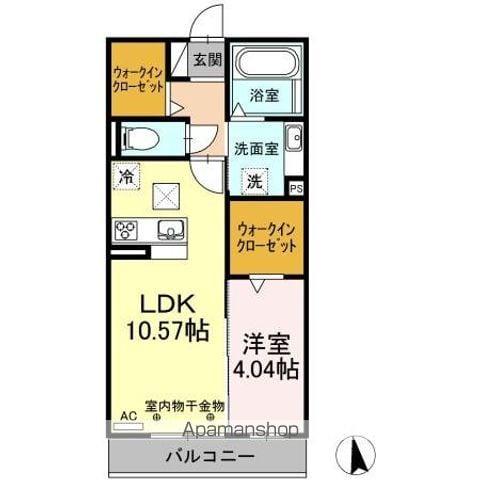 CHAMPETRE(1LDK/1階)の間取り写真