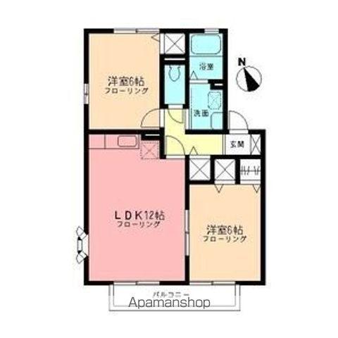ヴェルドミール2(2LDK/2階)の間取り写真