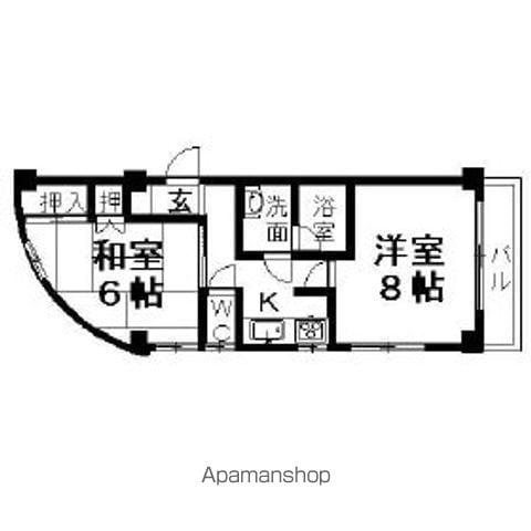 ハイツCHITOSE(2K/1階)の間取り写真