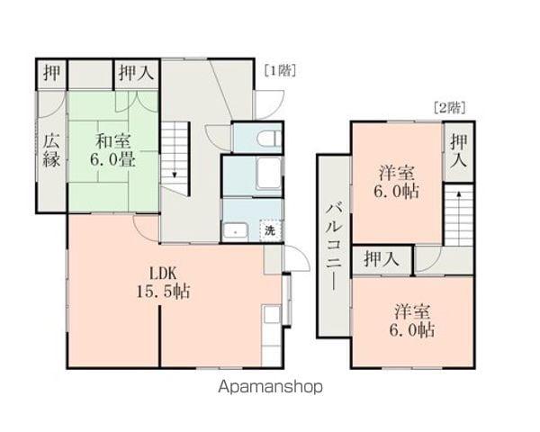 熊本県菊池郡大津町 2階建 築40年(3LDK)の間取り写真
