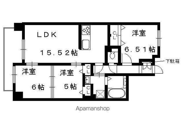 CEDARFOREST京都北山(3LDK/3階)の間取り写真