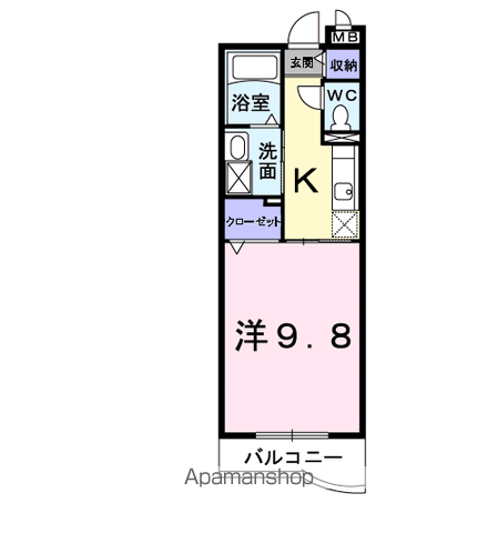 ライツェントヴォーネン2(1K/2階)の間取り写真