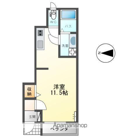 コンフォートレジデンス(ワンルーム/1階)の間取り写真