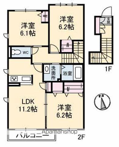 リラフォートF(3LDK/2階)の間取り写真