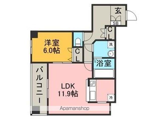 S-FORT警固タワー(1LDK/13階)の間取り写真