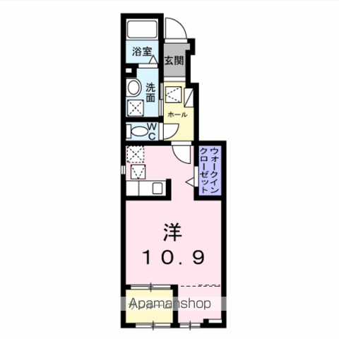 フラン・カルム(ワンルーム/1階)の間取り写真