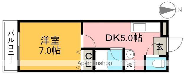 メゾンひな野(1DK/2階)の間取り写真
