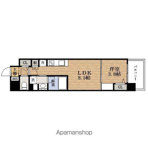 URBANEX心斎橋イースト(1LDK/3階)の間取り写真