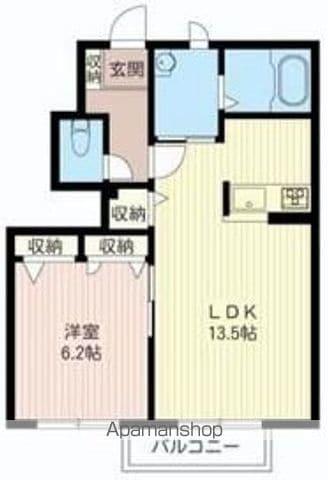 ヴァンベールⅢ(1LDK/1階)の間取り写真
