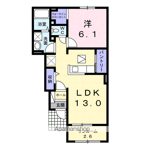 メゾンド・ミシカ(1LDK/1階)の間取り写真