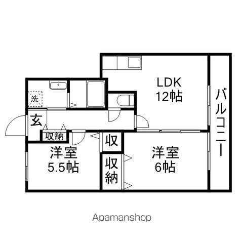 フォブール西市(2LDK/3階)の間取り写真