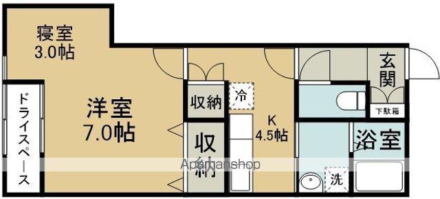 アステール5(1K/2階)の間取り写真