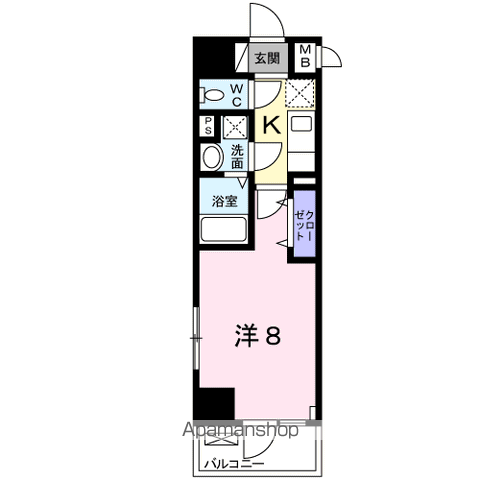 サン・パラスト(1K/1階)の間取り写真