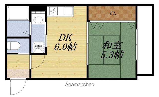 震雲マンション(1DK/1階)の間取り写真