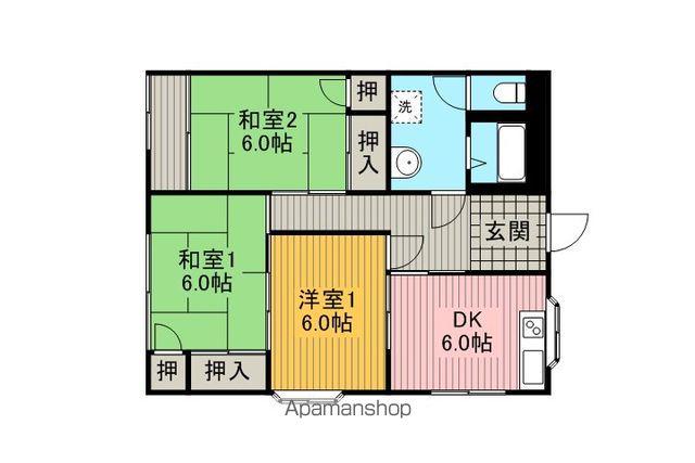 コーポ岩波C棟(3DK/1階)の間取り写真