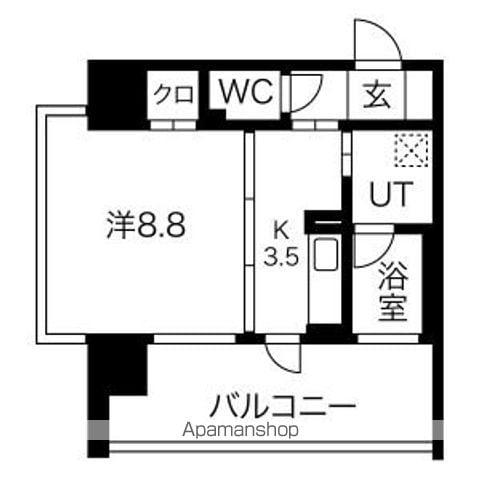 さくらHILLS NAGOYA ウエスト(1DK/3階)の間取り写真
