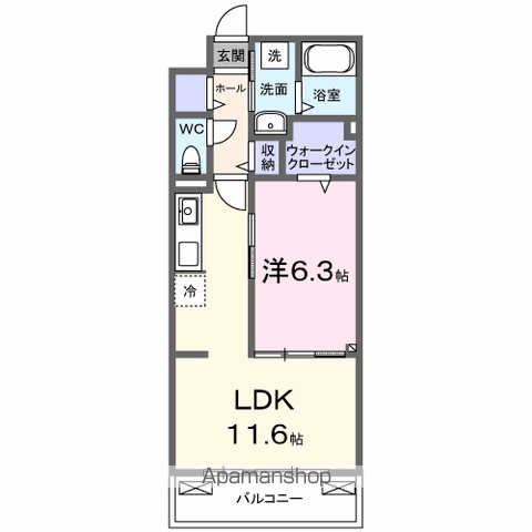 クルタ ラプシ(1LDK/3階)の間取り写真