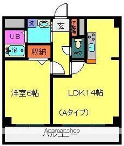 デリスガーデン女池(1LDK/3階)の間取り写真