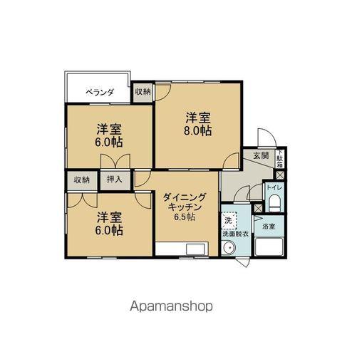 メープルタウンG棟(3DK/1階)の間取り写真