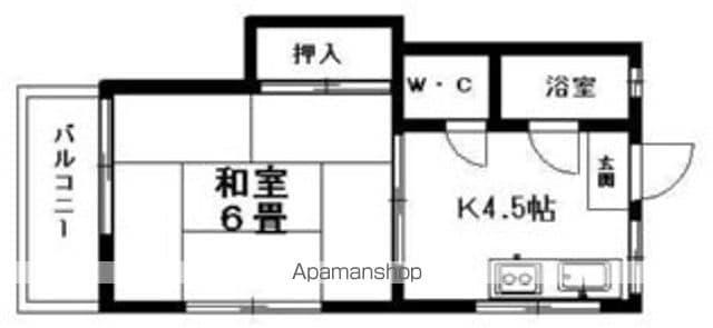 光益ハイツ(1DK/2階)の間取り写真