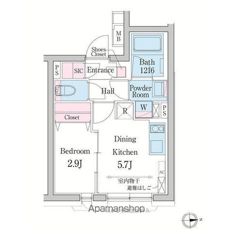 デュオメゾン渋谷(1DK/4階)の間取り写真