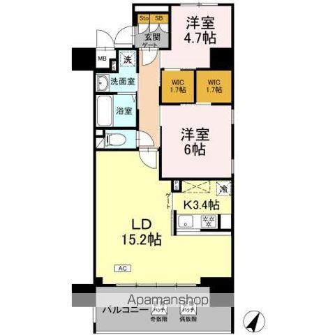 リーラ横浜川和町(2LDK/3階)の間取り写真