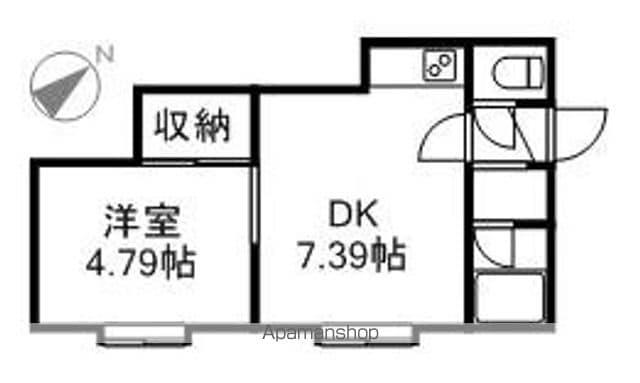 メゾン菊水元町(1DK/2階)の間取り写真