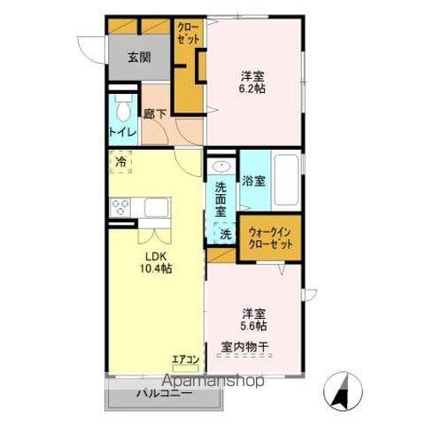 アリエッタ(2LDK/2階)の間取り写真