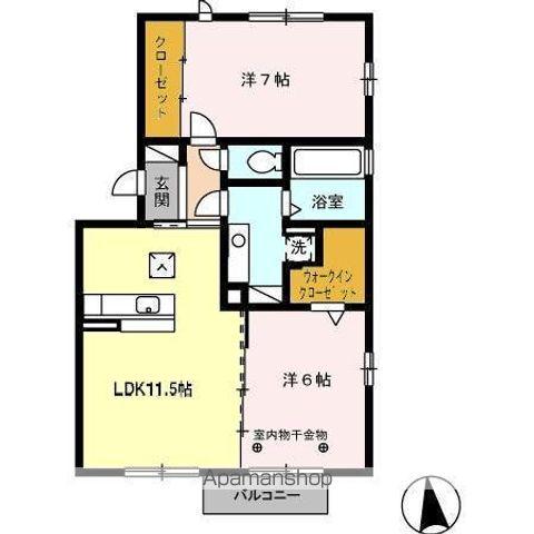 SAーII(2LDK/1階)の間取り写真