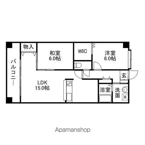 オーパス・ワン(2LDK/3階)の間取り写真