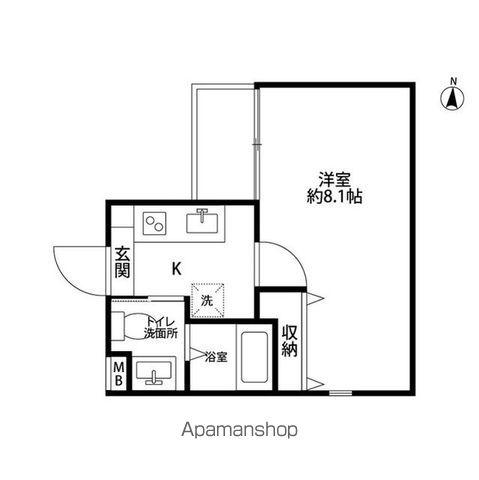 ピアコートTM東久留米 弐番館(1K/3階)の間取り写真